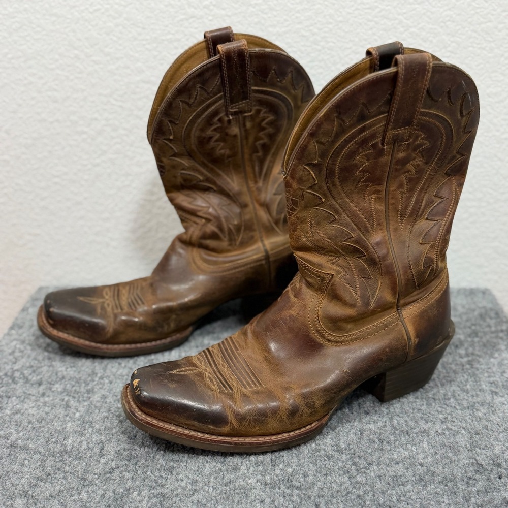 Ariat Heritage Western Cowboy Boots Mens 11 D 44.5 Brown Leather GUC